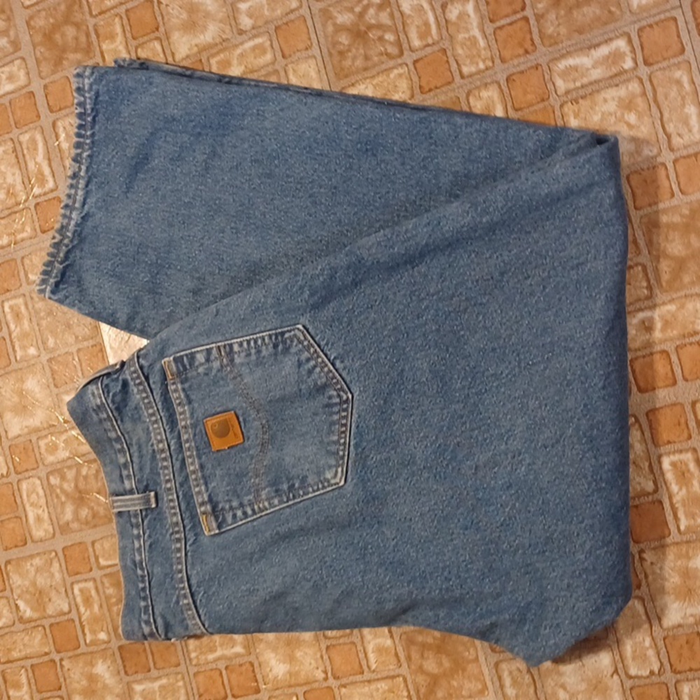 Carhartt flannel lined jeans men's size 42x30 cold weather jeans